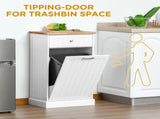 Kitchen Tilt Out Trash Bin Cabinet Free Standing Recycling Cabinet Trash Can Holder With Drawer, 77194873
