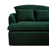 Convertible Compressed Sofa Chair with Ottoman, Modern Corduroy Fabric Armchair for Small Spaces, 37809310