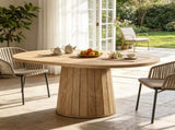 55 Inch Dining Table Oval with Cylinder Pedestal 86792572