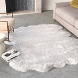 Gloss White Faux Fur Area Rug B055P299647