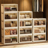 19.69" Side Wide Folding Storage Cabinet ,5 Tiers,19.69"11.81"50.00",Collapsible Storage Bins with W2873P207557