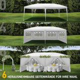 ZNTS 3 x 6m Four Windows Practical Waterproof Folding Tent White 92876910