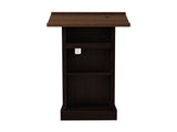 Wood Podium Stand, 44" Tall Wooden Lectern with Mic Stand Space, sliding shelf with cup holder and W1120P330144
