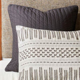 Cotton Jacquard Comforter Mini Set Ivory/Charcoal Full/Queen B035128810