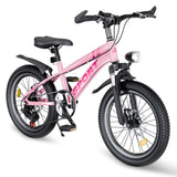 FKZNPJ 24 Inch Kids Mountain Bike for Boys & Girls Ages 7-12 7-Speed Gears, Dual Disc Brakes, W2921P271644