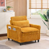 Yellow comfortable chair for Small apartment Bedroom space Balcony Small sofa bed Lazy Small sofa W1658P290465