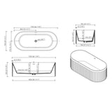 67" Freestanding Solid Surface Bathtub, Luxury Engineered Stone Resin Freestanding Soaking Bathtub W157378890