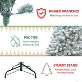 Artificial 5ft Flocked Christmas Tree with 600 PVC Branch Tips, Pine cone*27pcs, memory wireiron 67157534