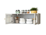 Wall Cabinet, Glass door Display Wall Mounted Cabinet, Floating Cabinet with inadjustable Shelves 22934122