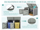 Garbage Bin Shed Stores 2 Trash Cans Metal Outdoor Bin Shed for Garbage Storage,54 cubic feet of W1598P357715