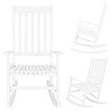 ZNTS 68.5*86*115CM Square Wooden Rocking Chair White 67747455