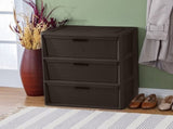 (2 pack) Wide 3 Drawer Tower, Plastic Storage Organizer with Removable Decorative Bins, Easy 72364963
