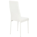 ZNTS 4pcs Elegant Assembled Stripping Texture High Backrest Dining Chairs White 40655595