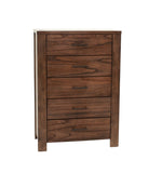 ZNTS Oak Finish 1pc Chest Of Drawers Wooden Texture 5x Drawers Storage Bedroom Furniture B011P244398