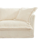 Slip-covered Armchair with 1 Big Back Cushion and 2 Big Toss Pillows, Single Deep Seat Comfy Single W3041P240119