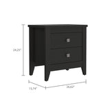 Windsor 2-Drawer Nightstand Black Wengue B06280040