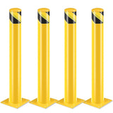 ZNTS Safety Bollard Post, 52 Inch Height Steel Bollards, 4.5 Inch Diameter Parking Bollard, Yellow Powder 91502992