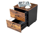 2-Drawer Rolling Wood File Cabinet with Lock, Brown & Black 53230196