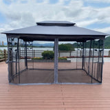 13x10 Outdoor Patio Gazebo Canopy Tent With Ventilated Double Roof And Mosquito net W41942174