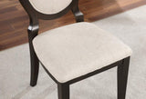 ZNTS Transitional Espresso and Ivory Side Chairs Set of 2 Chairs Dining Room Furniture 100% Polyester B011P151399