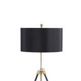 ZNTS Black and Gold Tripod Drum Shade Floor Lamp B062P153722