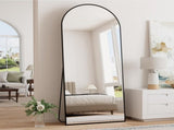 64"x21" Arched Full Length Mirror Freestading Full Body Floor Mirror, Black 26714282