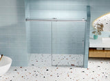 56" - 60" W x 76" H Frameless Shower Door Soft-closing Single Sliding, 1/4" Tempered Glass W1573P198748