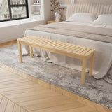 52Solid Wood Slatted Bench for Living Room, Bedroom, or Entryway Durable Natural Hardwood Finish, W773P227476