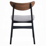 Contemporary Dining Side Chairs Set of 2 Walnut and Black Finish Gray Upholstery Wooden Kitchen B2741P325725
