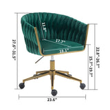 ZNTS Modern design the backrest is hand-woven Office chair,Vanity chairs with wheels,Height 89931105