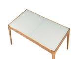 Gwynn Frosted Glass Top Natural Finish Coffee Table B2726P244386