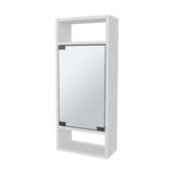 FM FURNITURE Pine Like Medicine Cabinet with Mirrored Door and Open Storage, White B128P301386