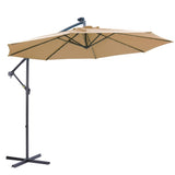 ZNTS 10 FT Solar LED Patio Outdoor Umbrella Hanging Cantilever Umbrella Offset Umbrella Easy Open 94638711