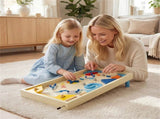 Colorful Wooden Pinball Machine, 3 Metal Marbles & Spring Plunger, Dual Flip Controls for Fun 02151938