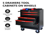 Rolling Metal Tool Chest with 5 Drawers, 20" 5-Drawer Tool Chest Cabinet with Ball Bearing Drawer W1102P245231