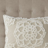 Tufted Cotton Chenille Medallion Comforter Set Taupe King/Cal King B03597176