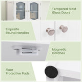 Bathroom Storage Cabinet with Glass Doors and Shelves 70453917