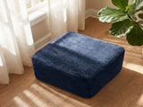 37.5" Corduroy Square Upholstered Ottoman, Soft Padded Foot Stool for Living Room Bedroom Decor W5515P513236