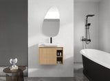 28'' Wall-Mounted Bathroom Vanity with White Ceramic Sink & Soft-Close Door, KD-Packing, W999P556325