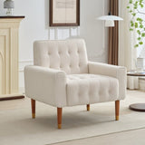 Mirod Classic Biscuit-Style Accent Chair - Comfortable Armrests, Soft Fabric, Elegant Solid Wood N760P202728A