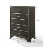 ZNTS Grey 5-Drawer Chest B062P209023