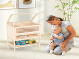 31.5 " Fir Wood Hamster Cage with Flip Mesh Roof, Multi-Level Activity Areas & Bottom Storage Shelf 23830864