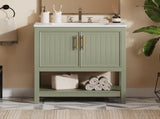 30-Inch Green Bathroom Vanity with Ceramic Sink and Versatile Storage - Ideal for Small Bathrooms WF325888AAF