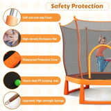 ZNTS 6FT Toddlers Trampoline with Safety Enclosure Net Ocean Balls, Fully Protected Indoor Trampoline 70619175