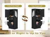 Modern Tall Storage Cabinet Tilt-Out Compartment, Adjustable Shelves, 80LBS Capacity, Soft-Close 68642054