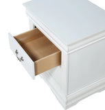 ZNTS 1pc White Finish Two Drawers Louis Philip Nightstand Solid Wood Contemporary & Simple Style B01181968