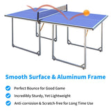 ZNTS 6ft Mid-Size Table Tennis Table Foldable & Portable Ping Pong Table Set for Indoor & Outdoor Games 88950035