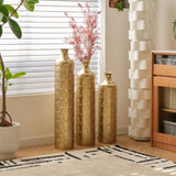 Floor Metal Vases Decorated White Metal Set of 3 gorgeous home decoration large glazed metal W2796P237520