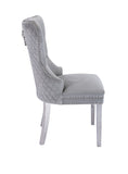 Simba Stainless Steel 2 Piece Chair Finish with Velvet Fabric in Light Gray 808857961150