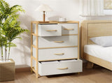 Bamboo 5-Drawer Storage Dresser with Anti-Tipping Kit for Bedroom Closet Living Room 62925610